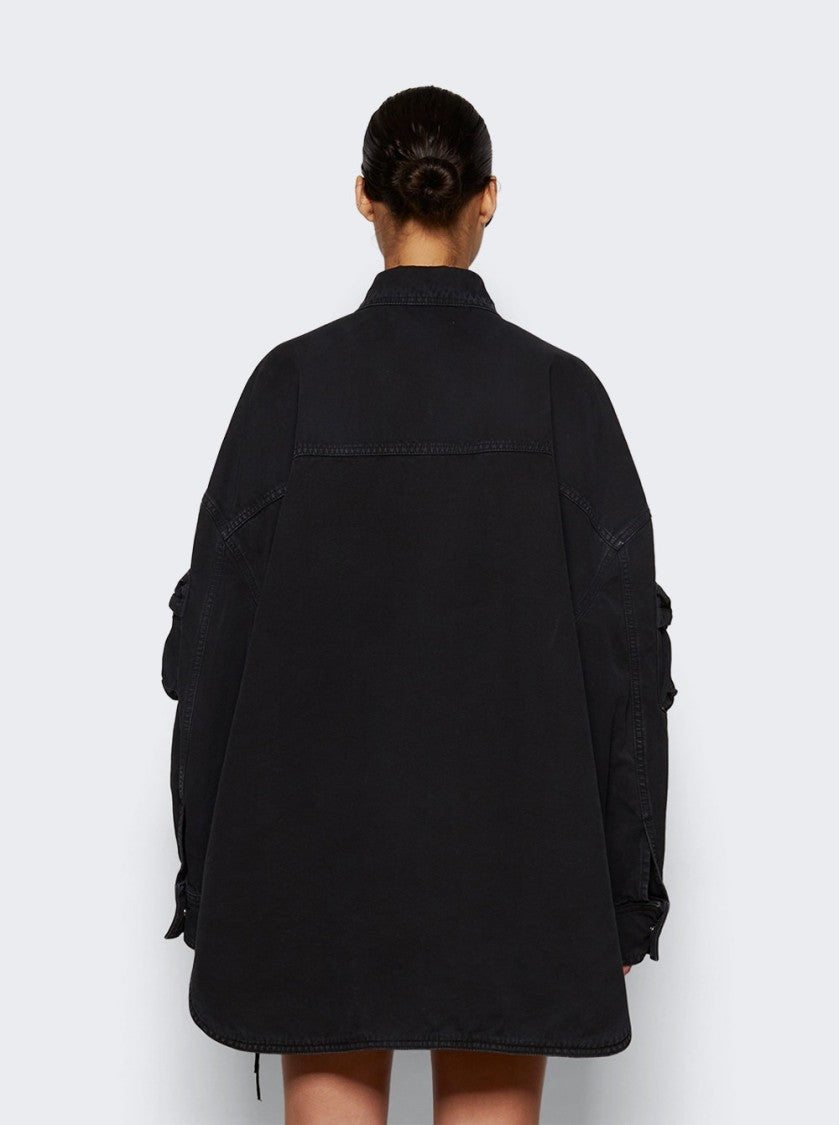 The Attico Fern Short Coat Black