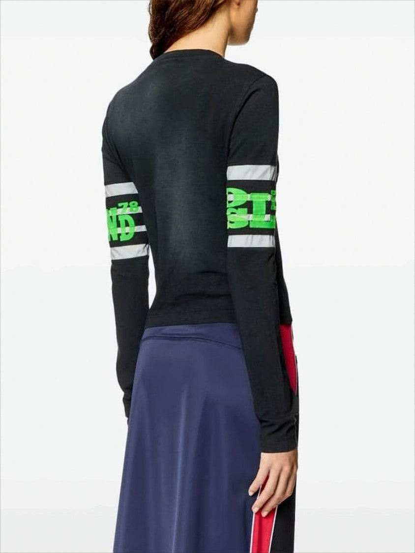 Diesel Fitted Long-Sleeve Crop Top