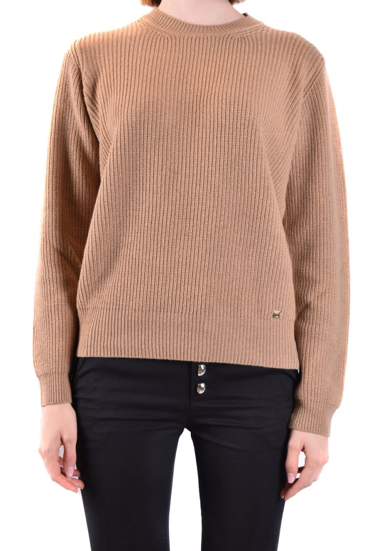 Pinko Ribbed Knit Sweater Relaxed Fit Cropped