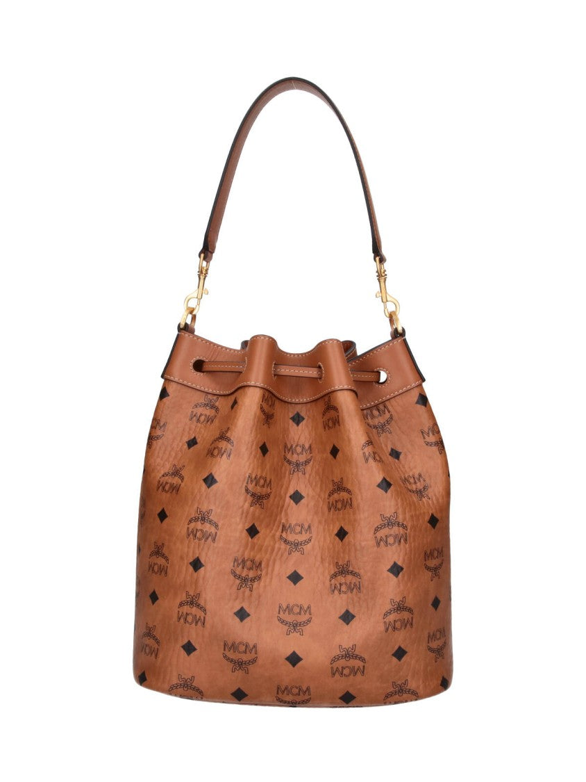 Mcm Brown Dessau Monogram Visetos Bucket Bag