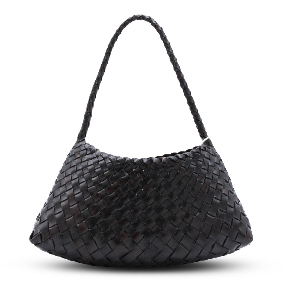 Dragon Diffusion Knitted Dark Brown Leather Rosanna Shoulder Bag