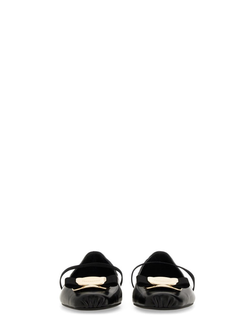 Ferragamo Zina Lamb Leather Pointed Toe Flats