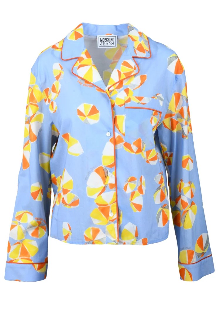 Mo5ch1no Jeans Cotton Shirt - Azul/Yellow