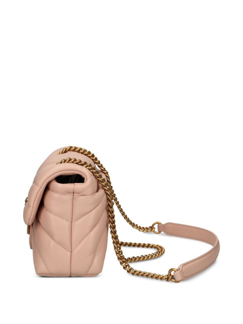 Pinko Quilted Bag With Circular Clasp And Chain Strap
