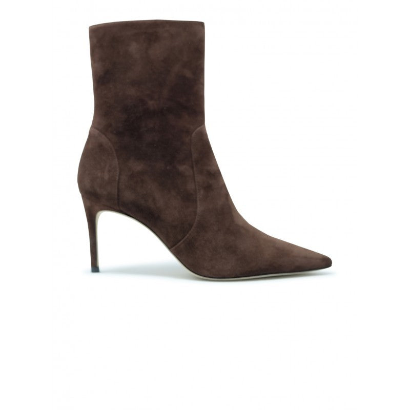 Stuart Weitzman Sj970 Walnut Suede 75 Power Zip Bootie