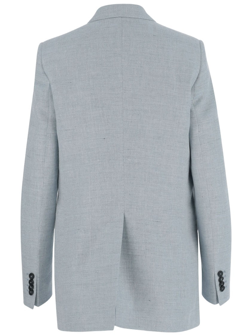 Tagliatore Double-Breasted Jacket In Linen Blend