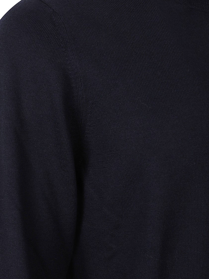 Tagliatore Classic Crew Neck Sweater In Fine Black Wool