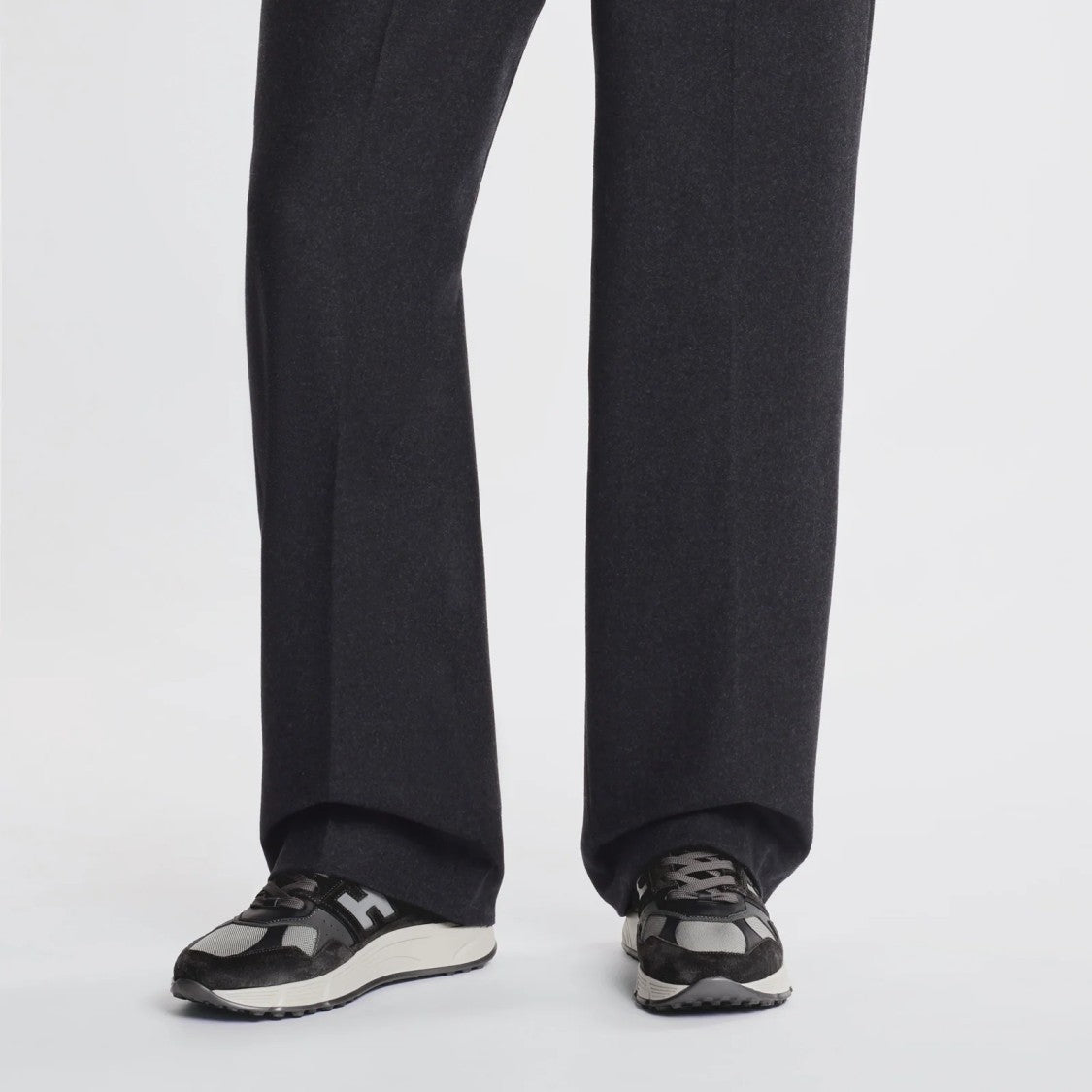Hogan Sophisticated Lace-Up Sneakers With Calfskin Finish