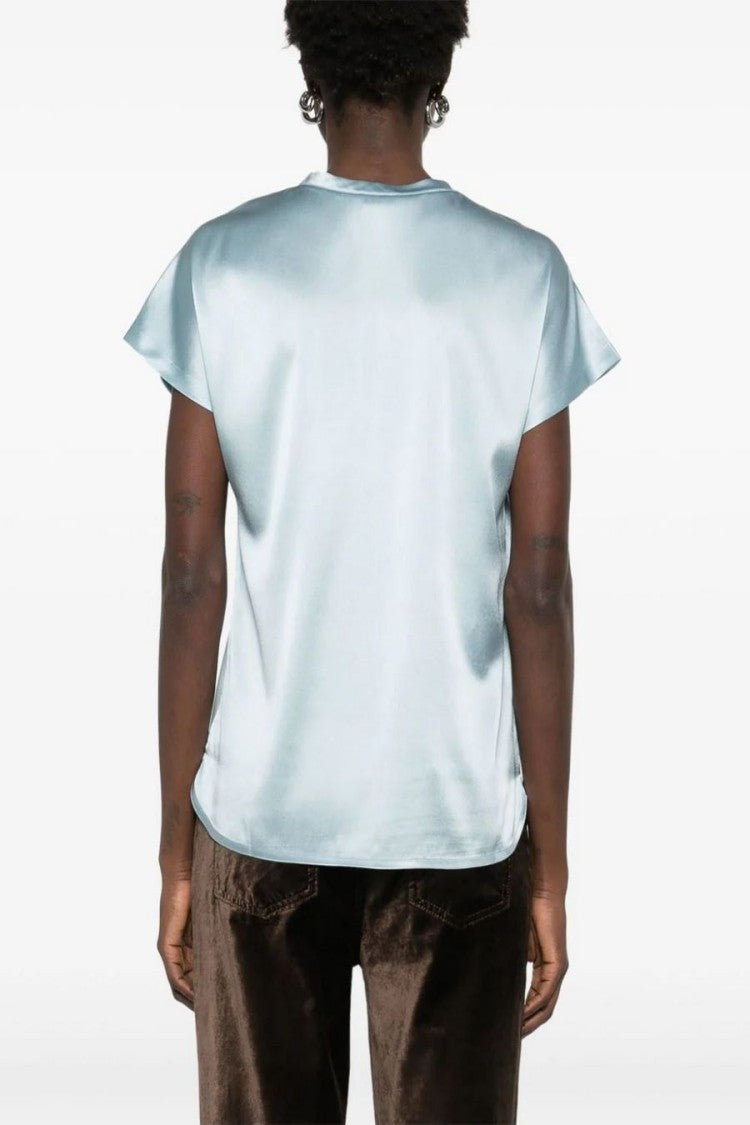 Pinko Silk Blend Top With Cap Sleeves