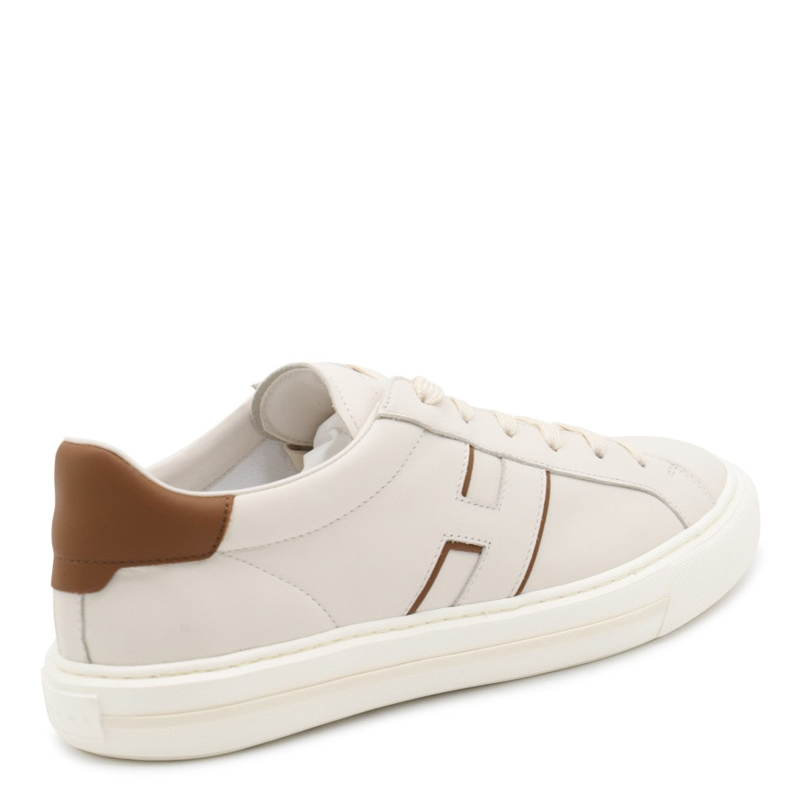 Hogan White And Brown Leather H691 Sneakers