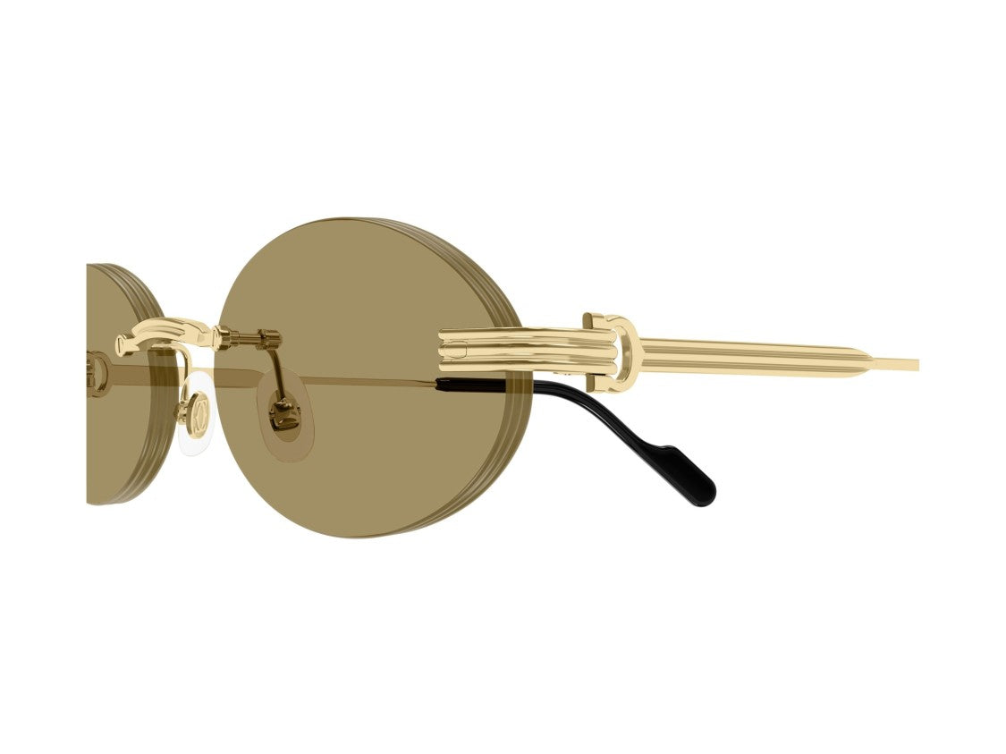 Cartier Gold Ct0615s Rimless Round Sunglasses