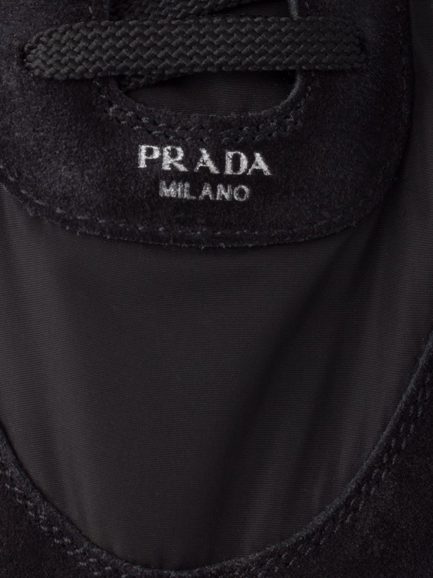 Prada Black Sleek Minimalist Suede Accents Sneakers