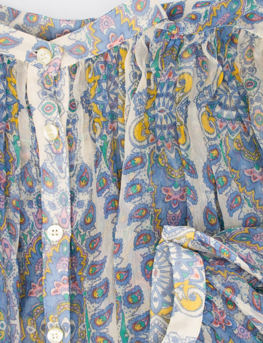 Etro Paisley Silk Blouse With Mandarin Collar
