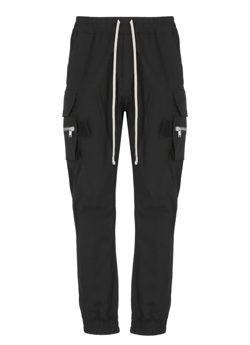 Rick Owens Black Mastodon Cotton Cargo Pants