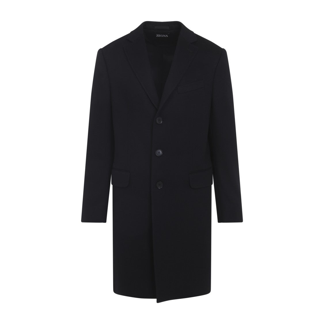 Zegna Black Wool And Cashmere Blend Coat
