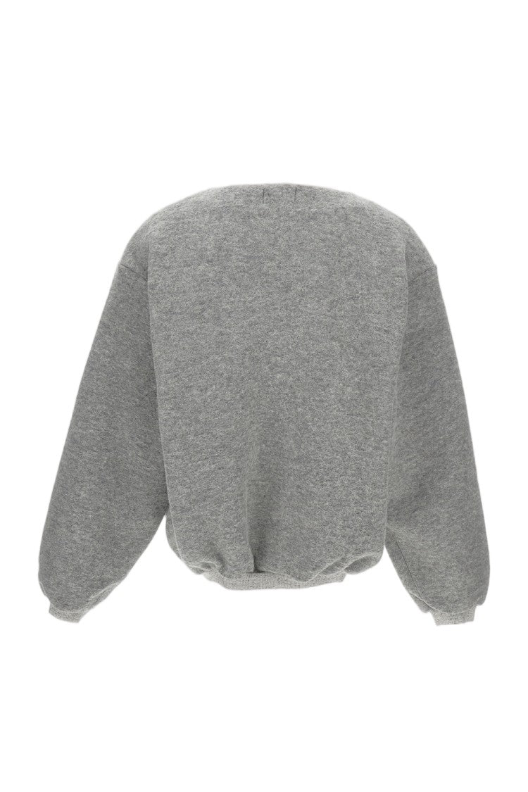 Tanaka Textured 100% Wool Boxy Sweatshirt With Dropped Shoulders