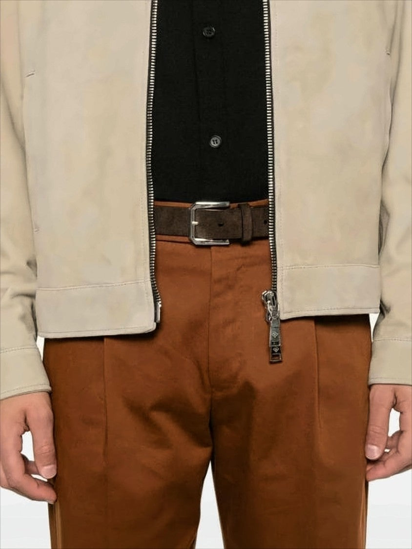 Pt Torino Straight-Leg Brown Cotton Trousers With Tailored Finish