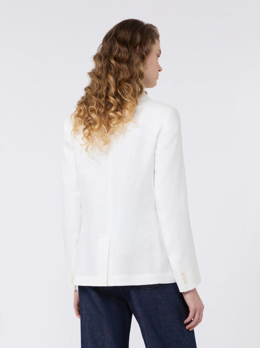 Max Mara Tailored White Blazer And Flap Pockets