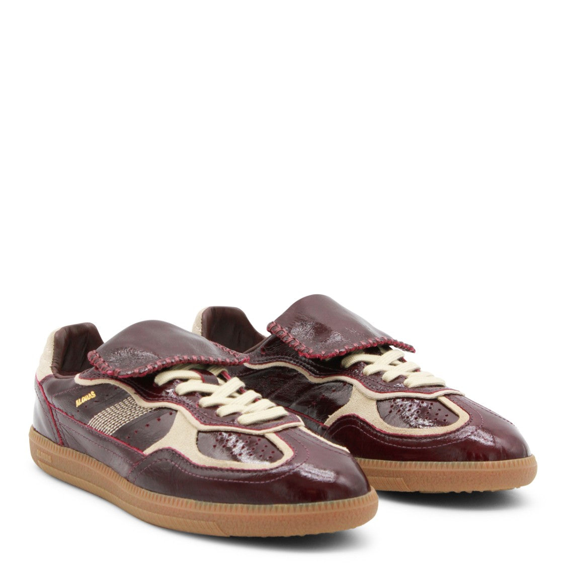 Alohas Onix Deep Burgundy Leather Sneakers With Contrast Detailing