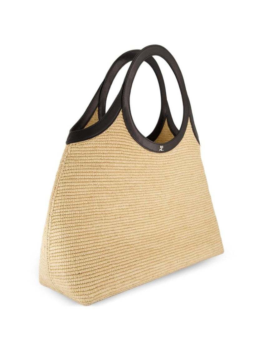 Courrèges Trapezoidal Handbag With Circular Cut-Out Handles