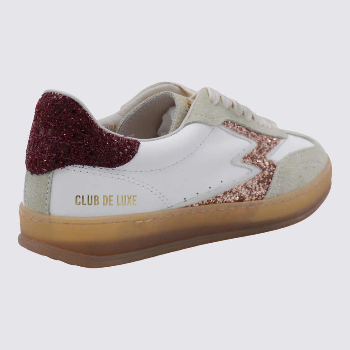 Moaconcept White And Red Sneakers From Moaconcept Featuring Round Toe, Laces Fastening, Decorations And Leather Sole.