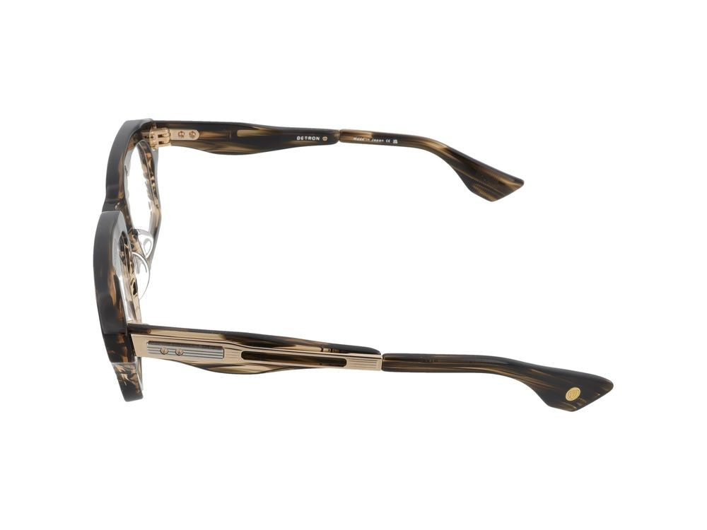 Dita Burnt Timber White Gold Square Frame Optical Glasses