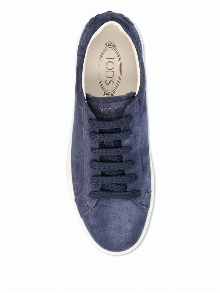 Tod's Blue Suede Low-Top Sneakers