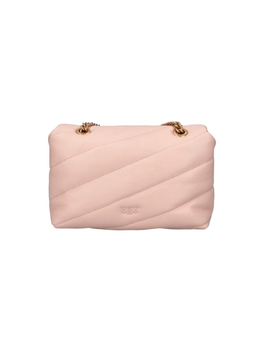 Pinko Pink Quilted Leather Mini Love Baby Puff Shoulder Bag