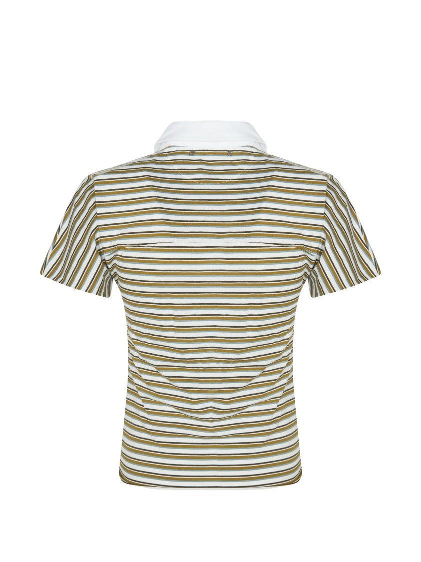 Golden Goose Multicolor Striped Pattern Polo Shirt