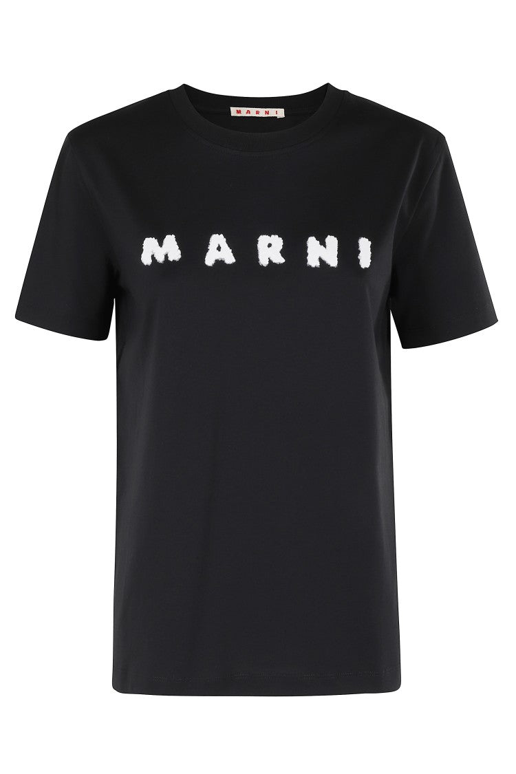 Marni Contrast Logo Crew Neck T-Shirt