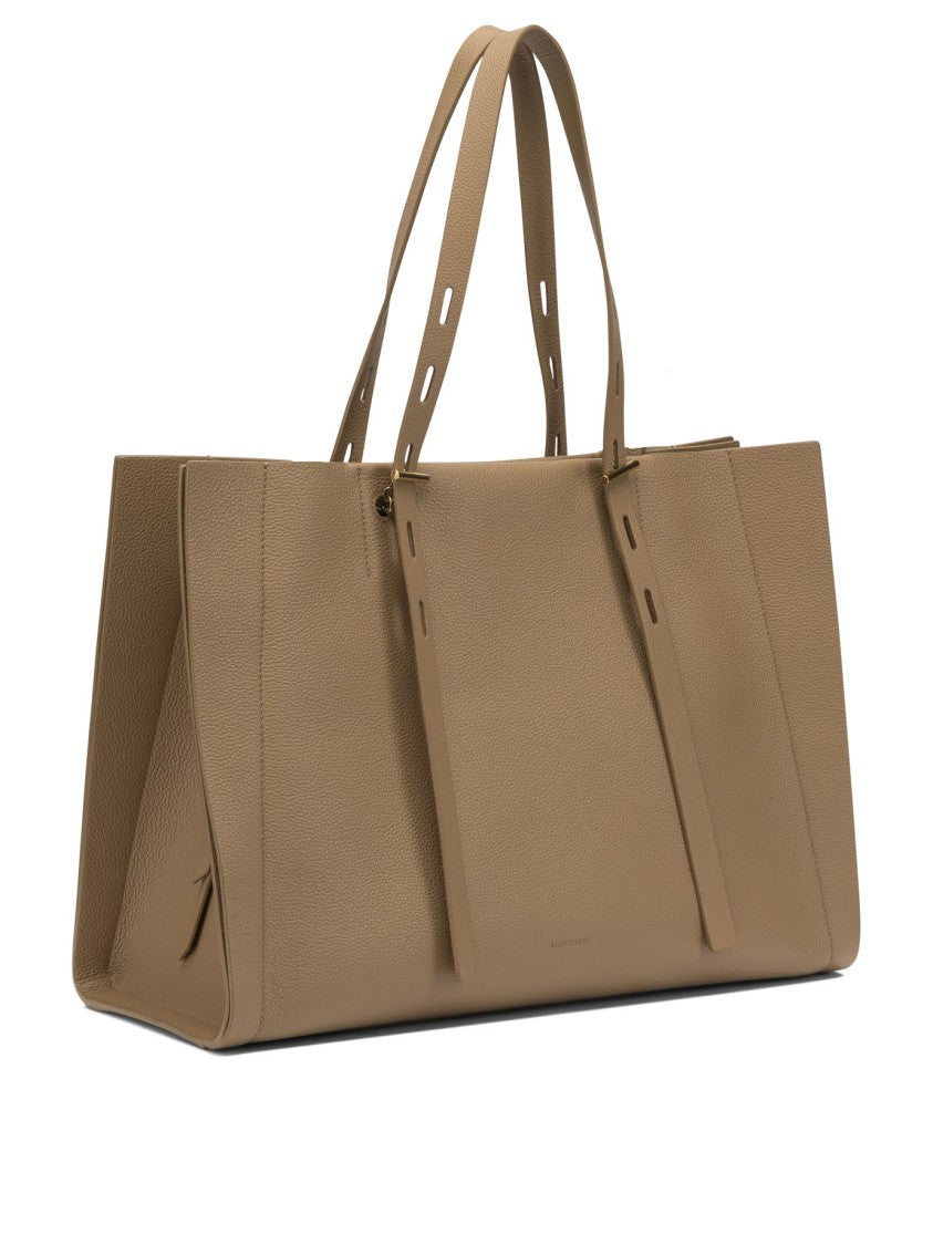 Minobossi Textured Leather Shoulder Bag With Gold-Tone Hardware