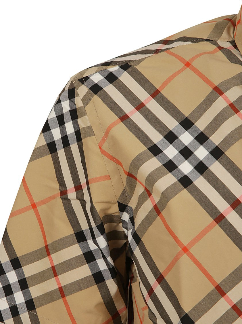 Burberry Short-Sleeved Check Shirt With Button-Down Front