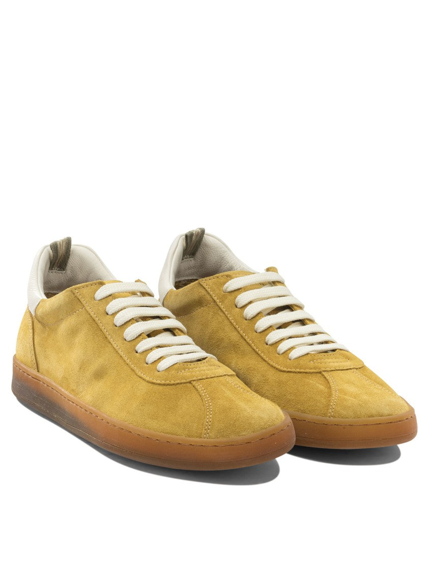 Officine Creative Slip-On Sneakers With Vibrant Mustard Suede Upper And White Detailing