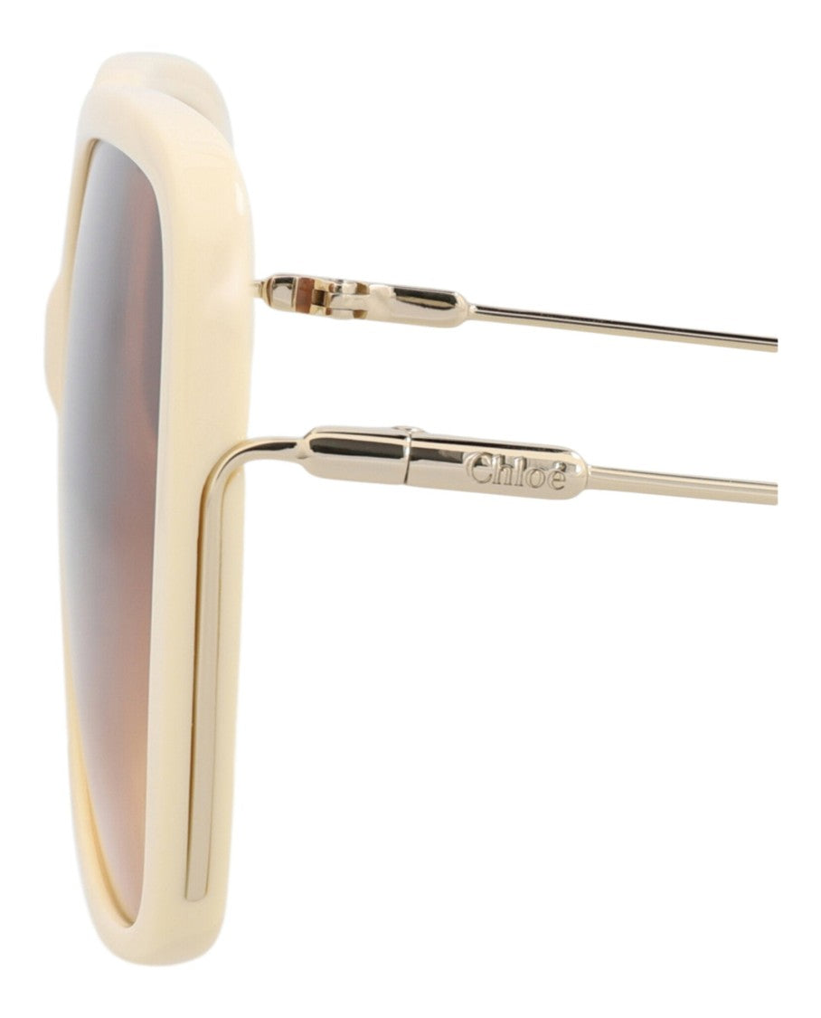 Chloé Rectangular Recycled Acetate Sunglasses With Metal Temples
