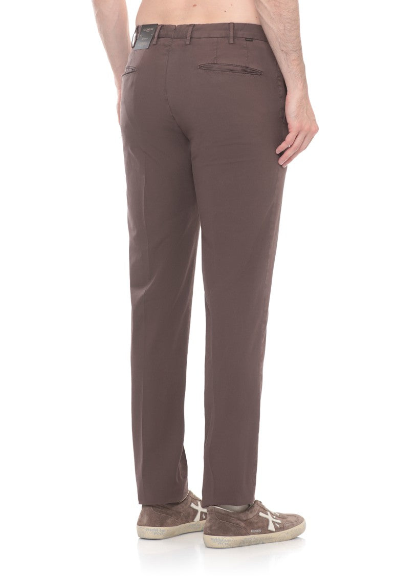 Incotex Brown Royal Batavia Cotton Formal Pants