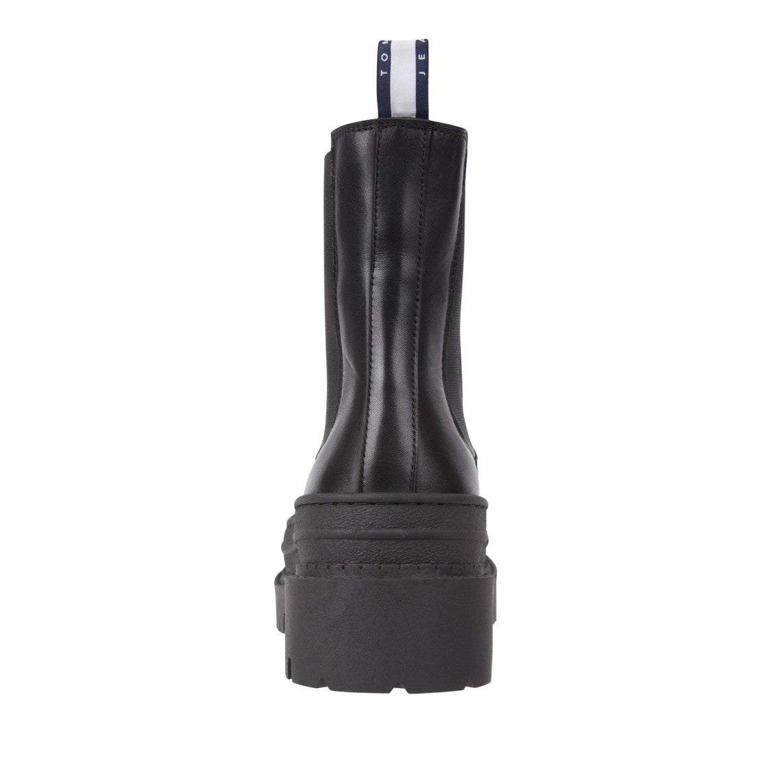 Tommy Jeans Chelsea Foxing Black Rubber Lug Sole Leather Boots