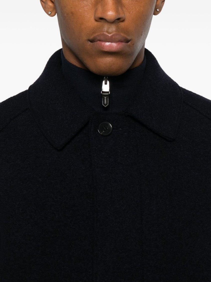 Harris Wharf London Long Coat In Virgin Wool