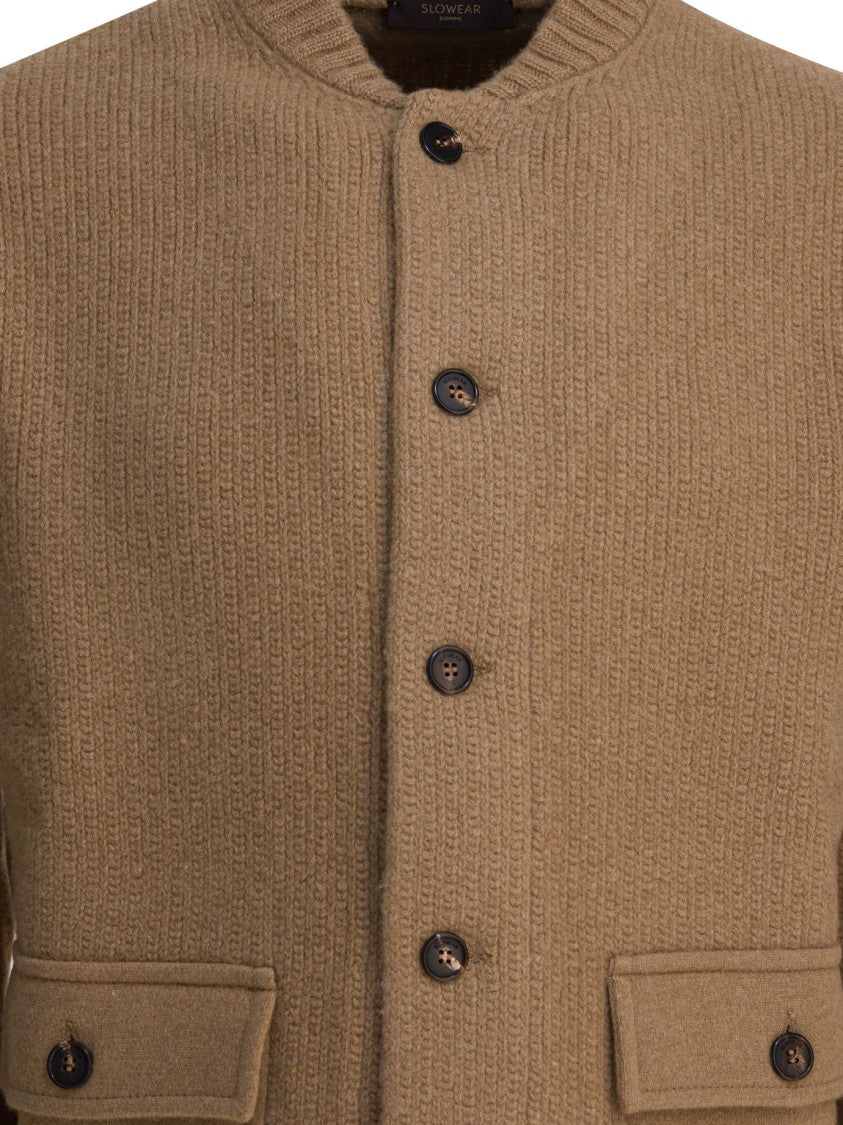 Zanone Textured Knit Jacket In Luxurious Wool-Cashmere Blend