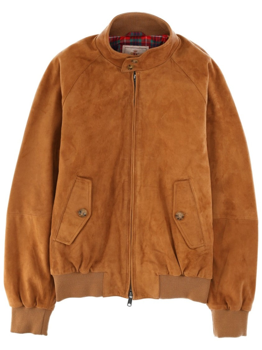Baracuta Warm Brown Suede Tartan Jacket