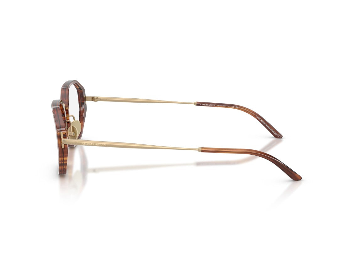 Giorgio Armani Gold 0Ar7282 Tortoiseshell Geometric Eyeglasses