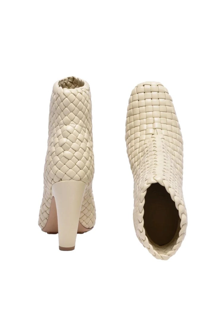 Bottega Veneta Intrecciato Ankle Boot - White