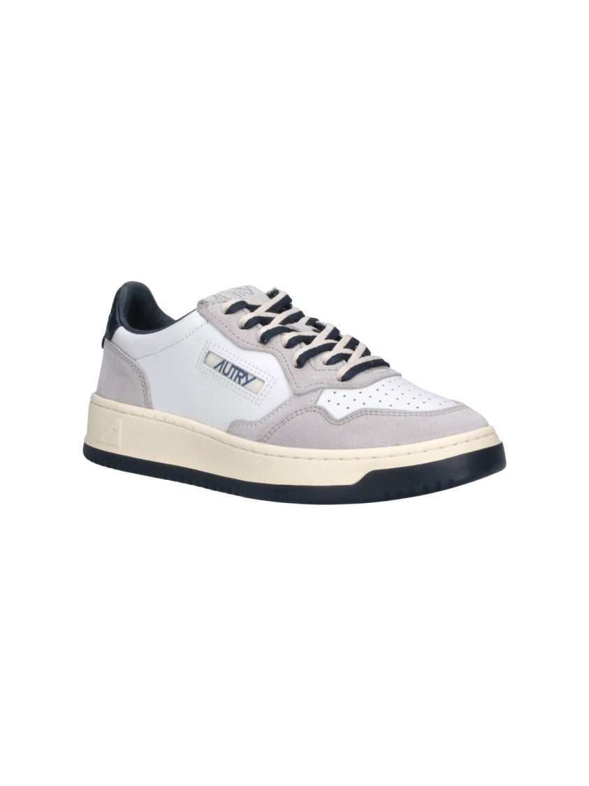 Autry White Medalist Grey Accent Leather Sneakers