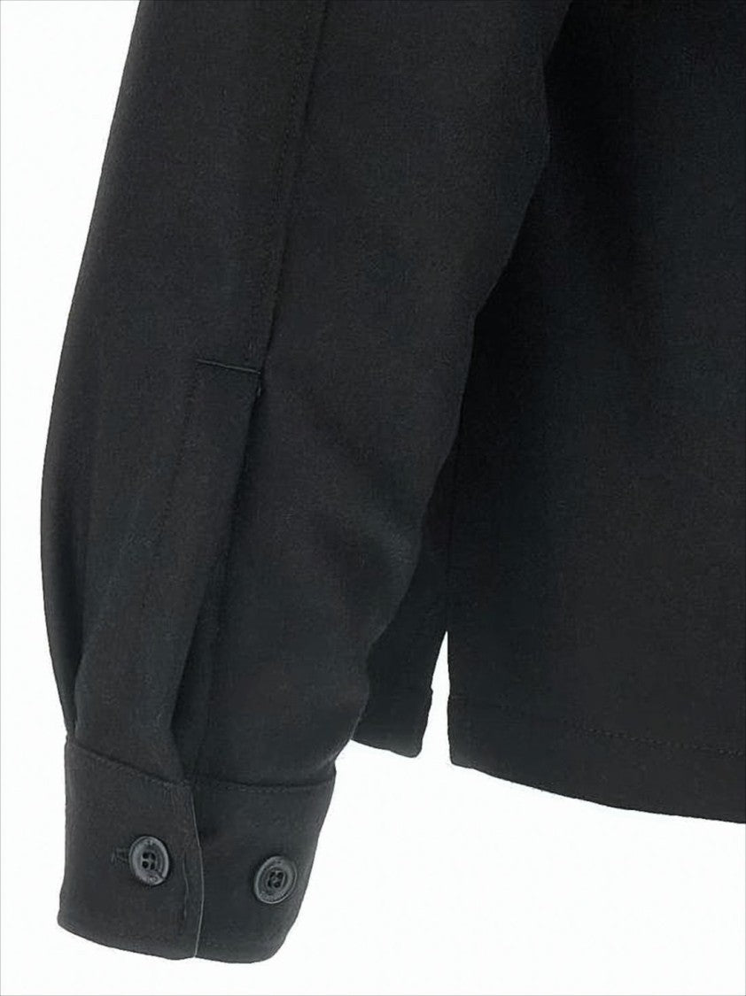 C.P. Company Structured Black Wool Jacket With Button-Up Front