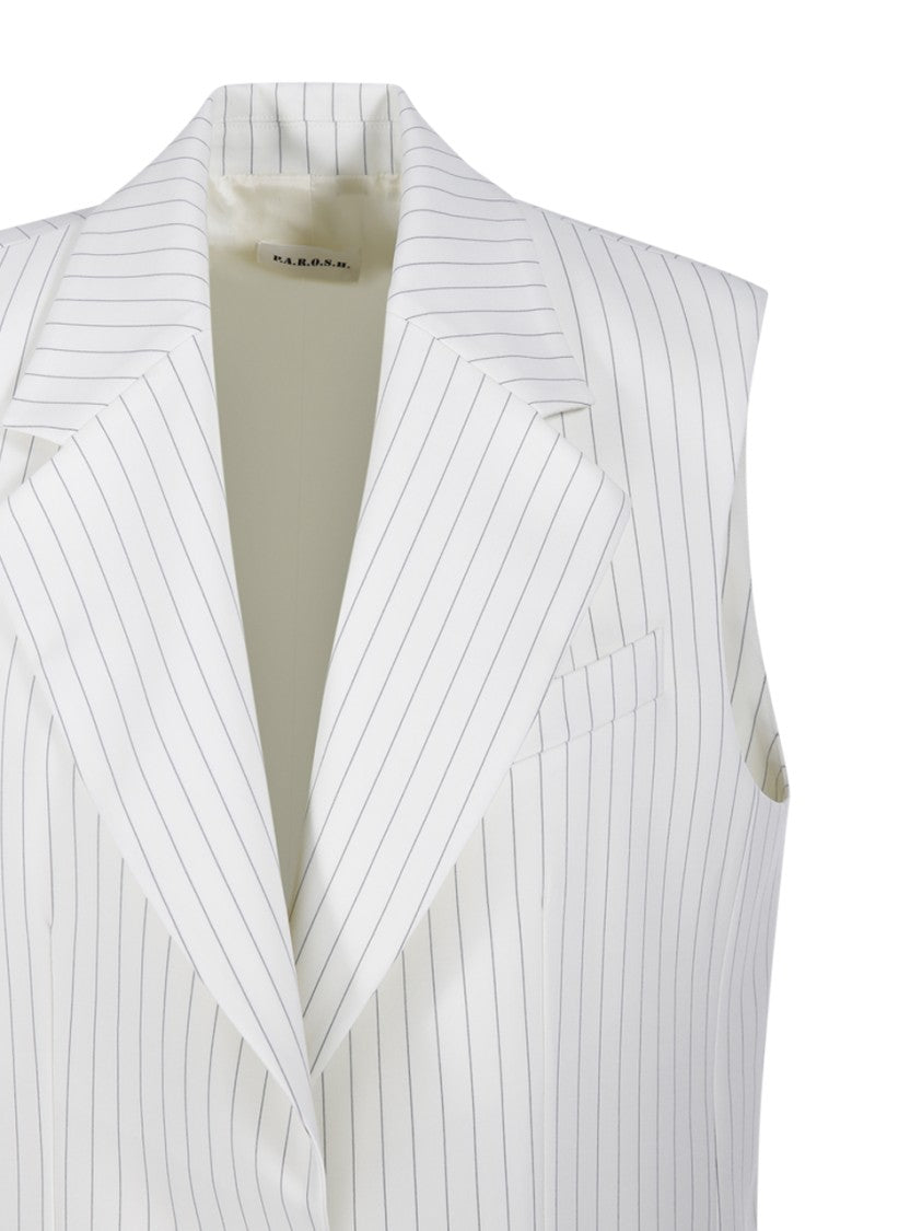 Parosh Sleeveless Double-Breasted Over Jacket