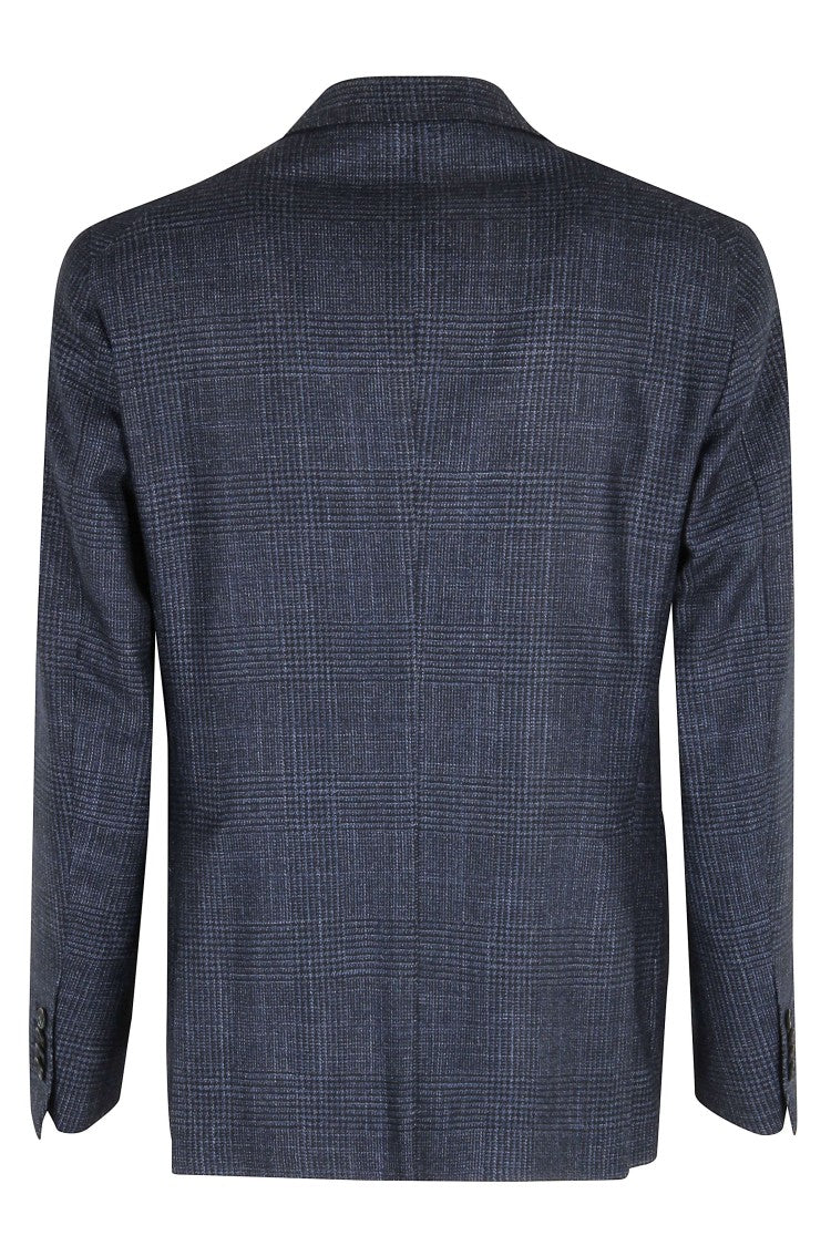 Tagliatore Spear Lapel Single-Breasted Tailored Blazer In Wool-Silk Blend
