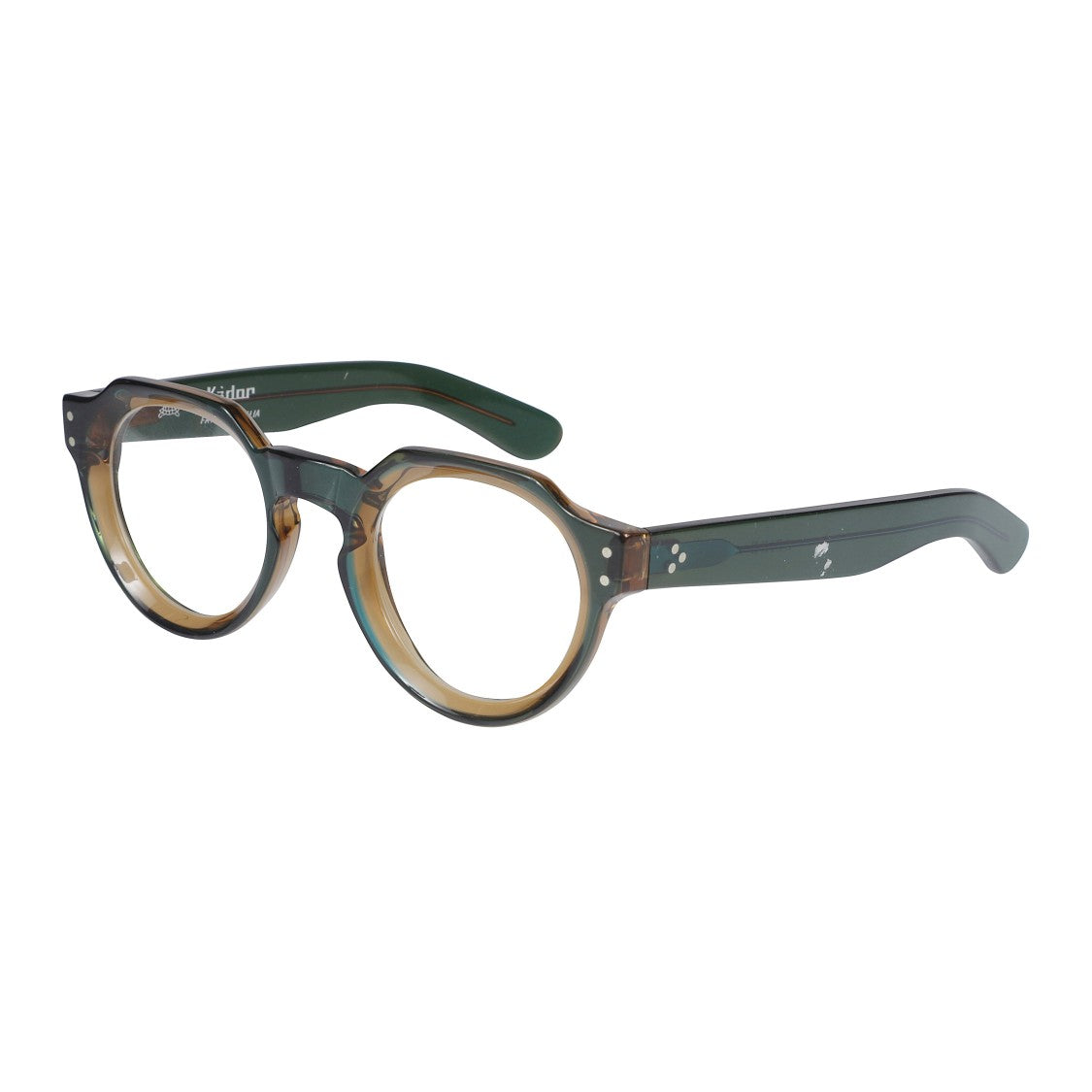 Kador Spike Round Frame Sunglasses With Translucent Green