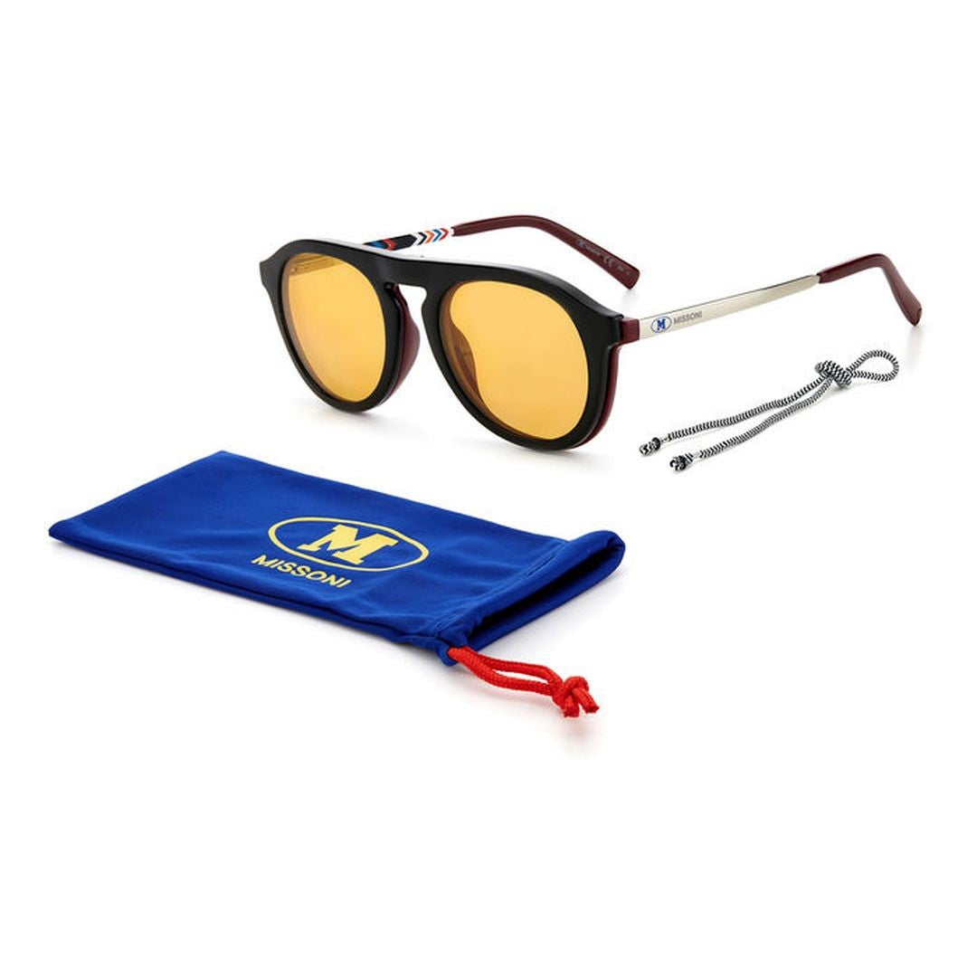M Missoni Mmi 0030/Cs Bold Rounded Frame Sunglasses With Chevron Accents