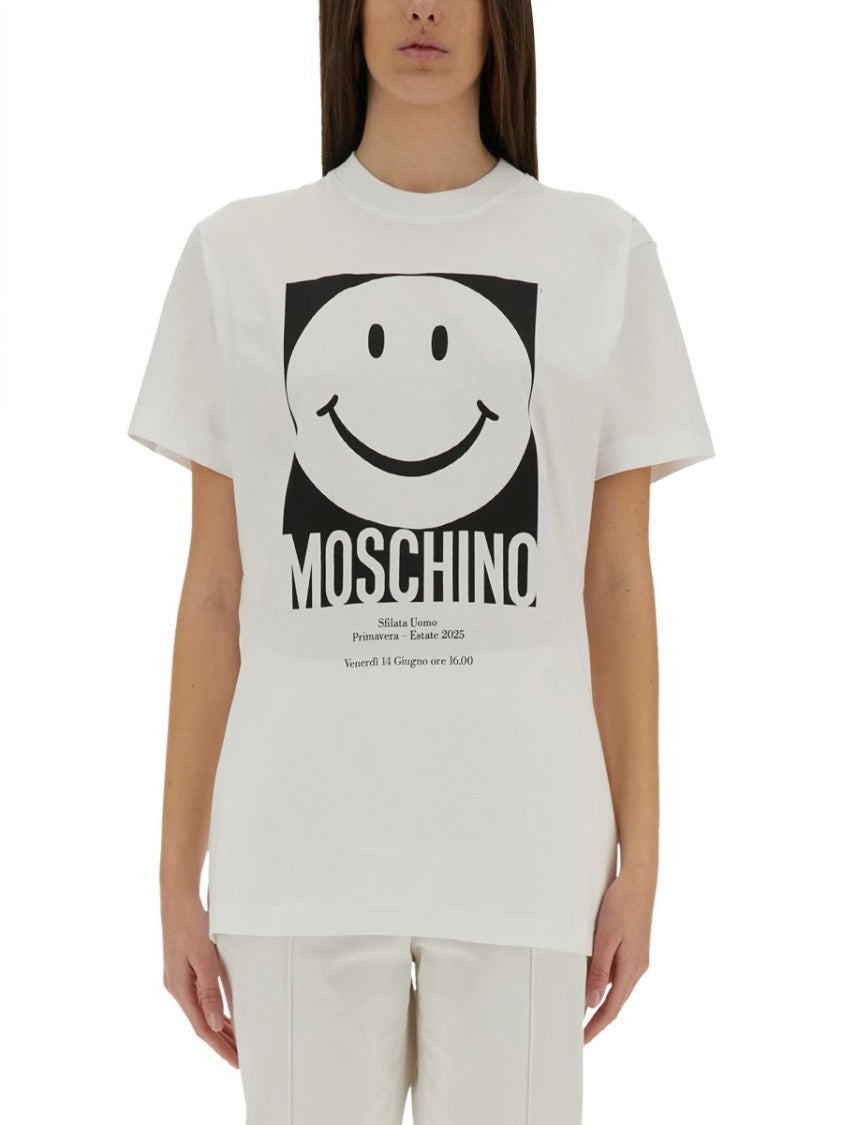 Moschino Graphic Print Cotton T-Shirt With Crew Neckline