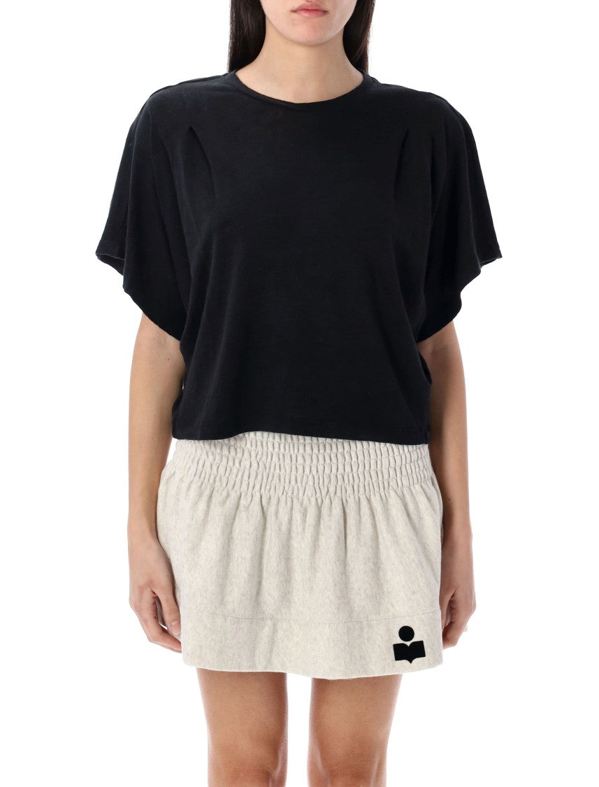Isabel Marant Étoile Kyanza Relaxed-Fit Black Linen Kyanza T-Shirt
