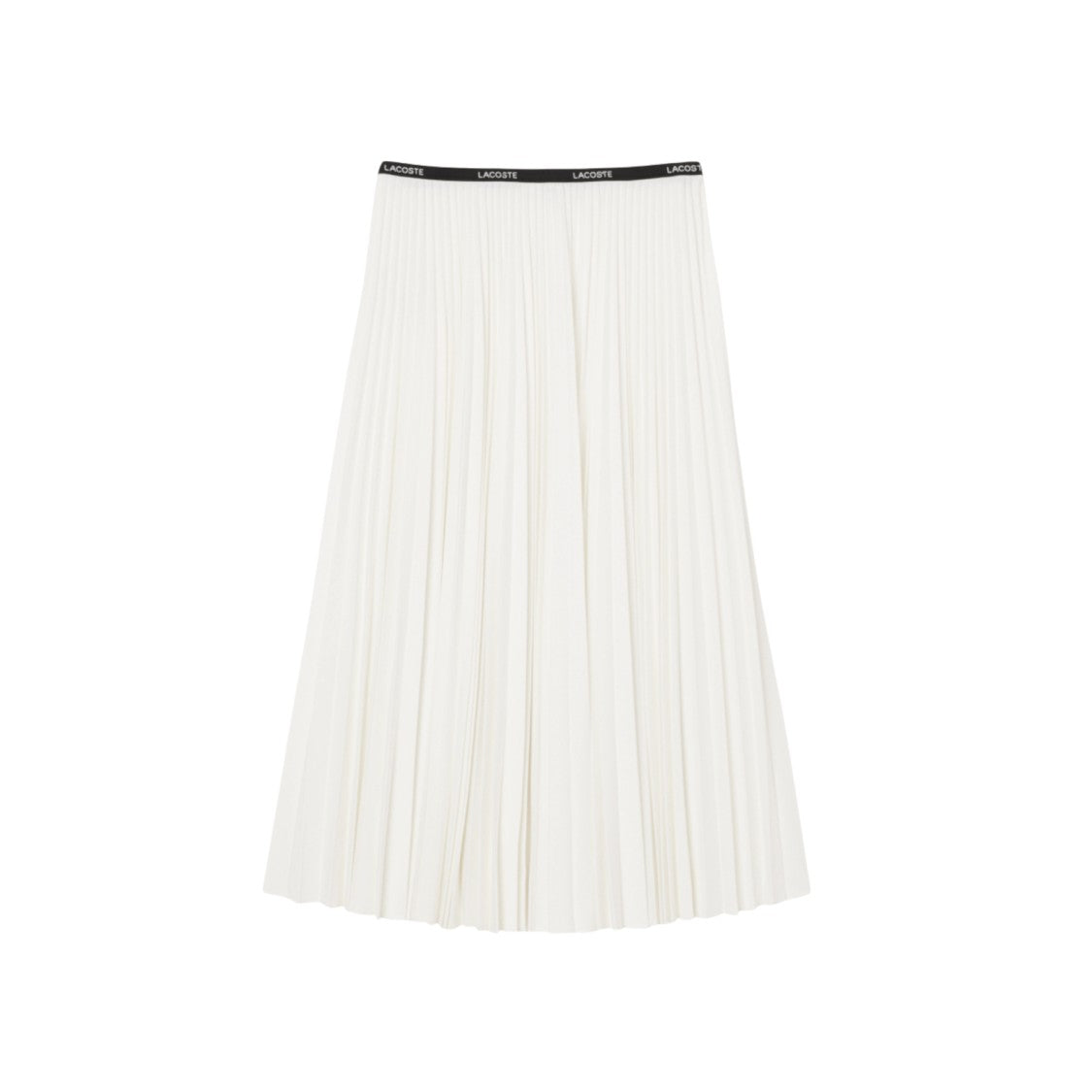 Lacoste Pleated White Midi Skirt